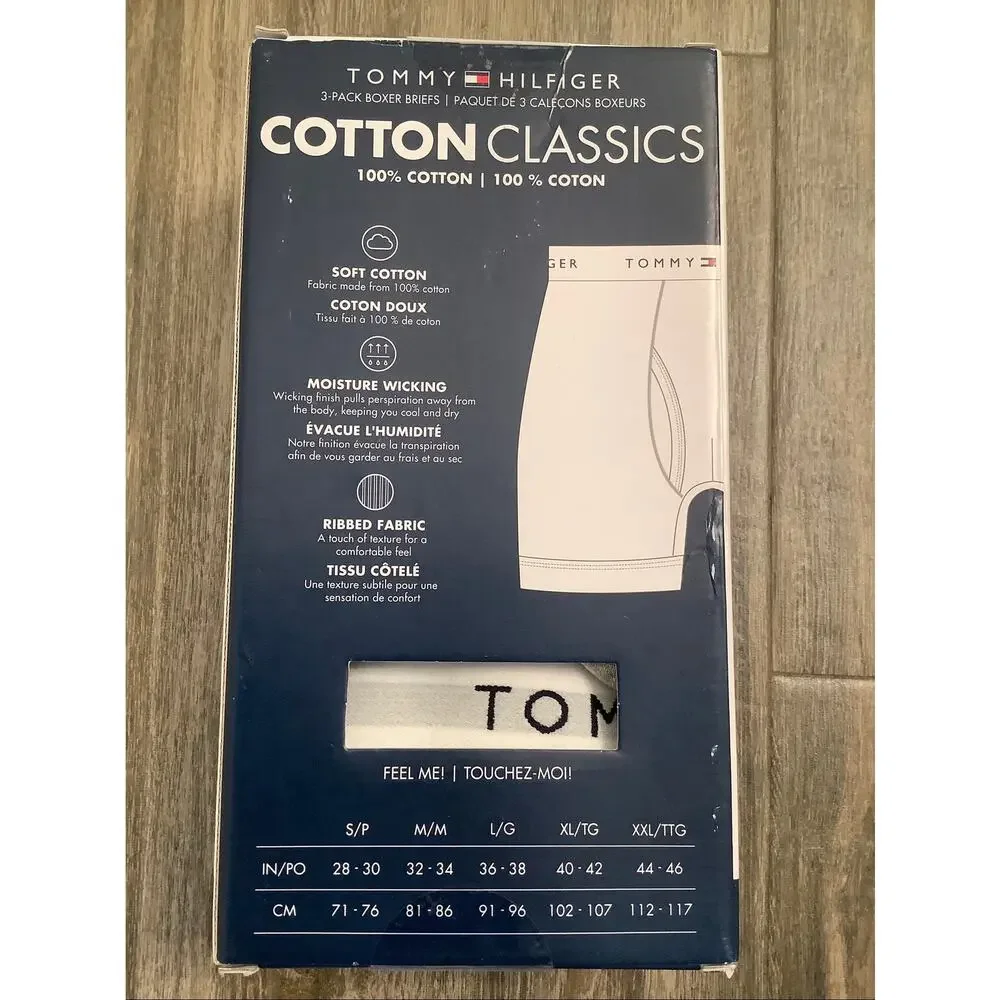 Tommy Hilfiger Sz Medium Gray 3 Pack Cotton Classic Boxer Briefs R6-13